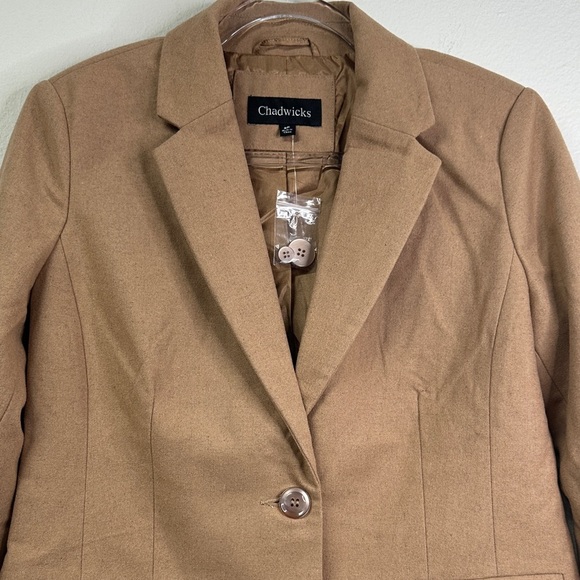 NWOT Chadwicks Essential Wool Blend Blazer Single Breasted Fully Lined 6 Petite - Picture 3 of 9